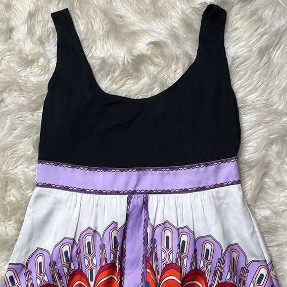 London Style High Waisted print dress Size 8 - Picture 3 of 8